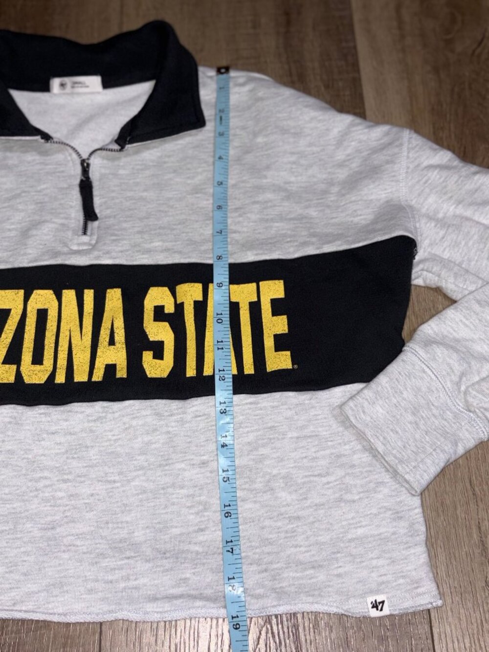 '47 Arizona State Quarter Zip Crop Sweatshirt Size Small - Picture 8 of 11